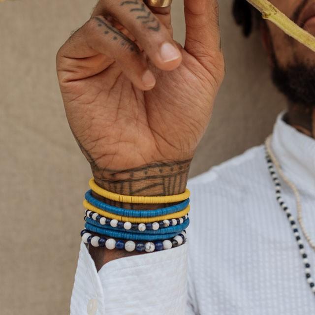 ブランコ ビニール ブレスレット ブルー メンズ レディース プレゼント ギフト ハンドメイド アメリカ製 おしゃれ BRANCO Vinyl Bracelet Blue |  | 01
