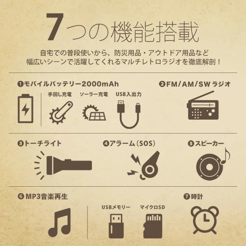 RELAX リラックス マルチレトロラジオ レトロ 多機能防災ラジオ ワイヤレススピーカー 防災ラジオ モバイルバッテリー | RELAX | 02