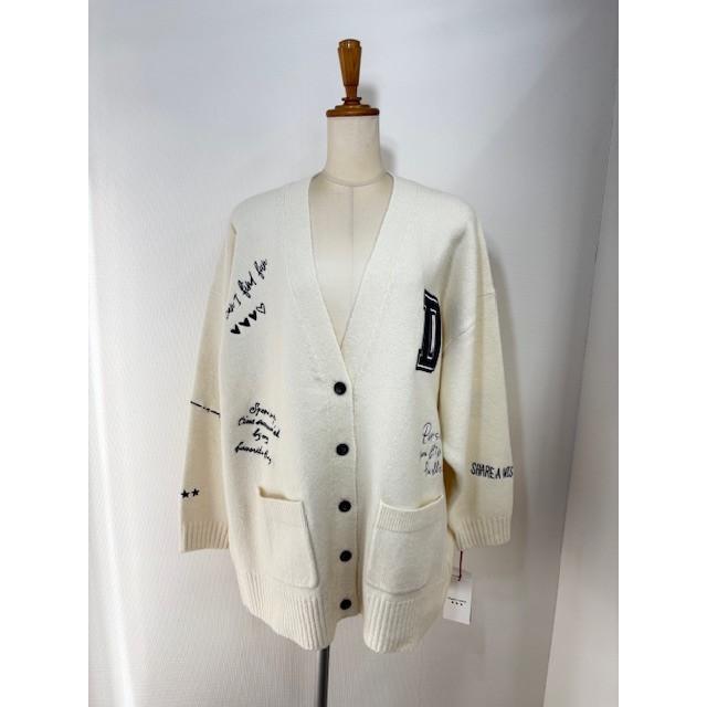 Dignite collier（ディニテコリエ） 送料無料 刺繍ニットカーディガン