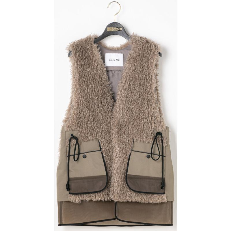 ラリアムー Lallia Mu エコムートンファーベスト : dimancheヤフーSHOP