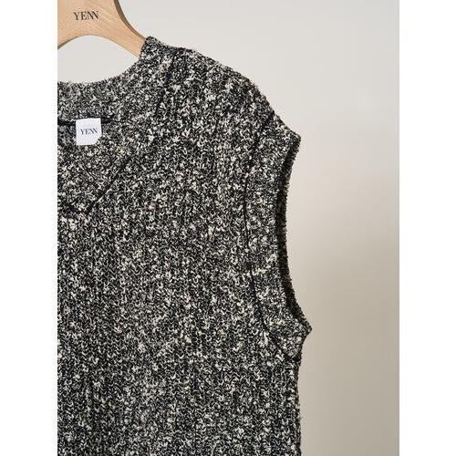 yenn 2025SS ニットベスト　ブラック　新品 YENN イエン Y253-91093 BI COLOR KNIT VEST レディース 25秋冬