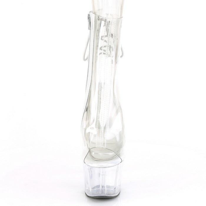 Pleaser プリーザー ブーツサンダル 厚底 18 cm ヒール クリア レースアップ オープントゥ ジッパー 大きいサイズ ハイヒール キャバ 靴 レディース メンズ 取寄 | Pleaser | 01