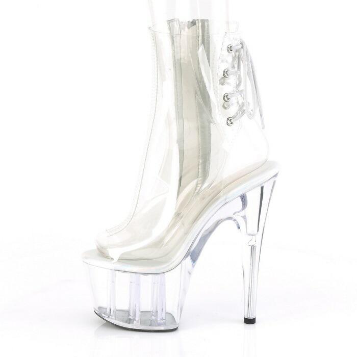 Pleaser プリーザー ブーツサンダル 厚底 18 cm ヒール クリア レースアップ オープントゥ ジッパー 大きいサイズ ハイヒール キャバ 靴 レディース メンズ 取寄 | Pleaser | 02