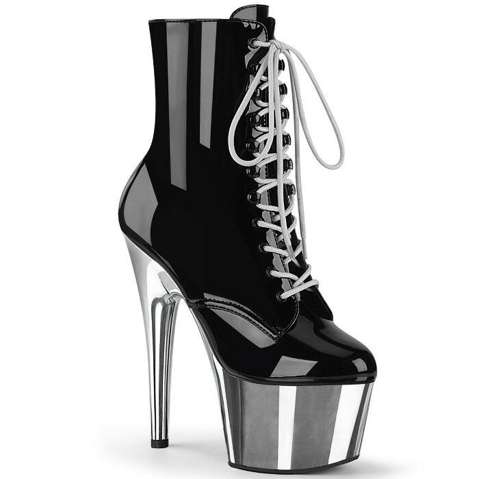 Pleaser（プリーザー） ショートブーツ 厚底 18 cm ヒール 黒 ブラック