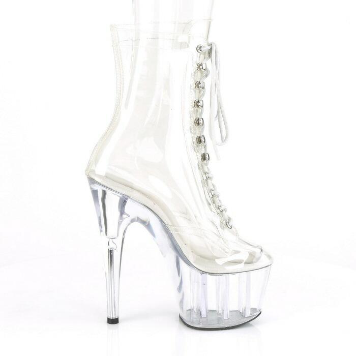 Pleaser プリーザー ショートブーツ 厚底 18 cm ヒール 透明 クリア 編み上げ レースアップ 大きいサイズ 小さいサイズ ハイヒール 靴 レディース メンズ 取寄 | Pleaser | 04