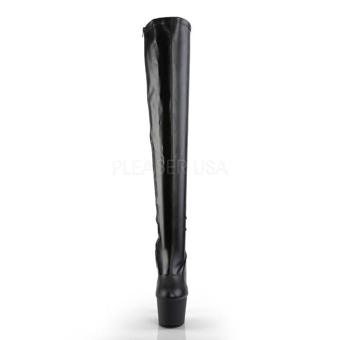 【美品】Pleaser サイハイブーツ つや消し黒 約12.7cmヒール サイハイブーツ Pleaserプリーザー レディース ニーハイブーツ