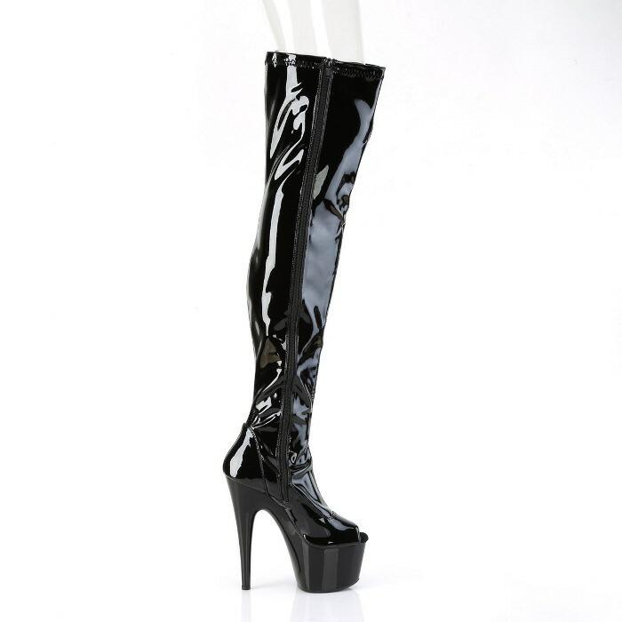 Pleaser（プリーザー） ロングブーツ 厚底 18 cm ヒール 黒 ブラック