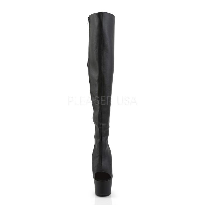 Pleaser プリーザー ブーツサンダル 厚底 黒 ブラック 合皮 18 cm ヒール レディース メンズ ハイヒール ピンヒール 編み上げ レースアップ 大きいサイズ 取寄 | Pleaser | 01