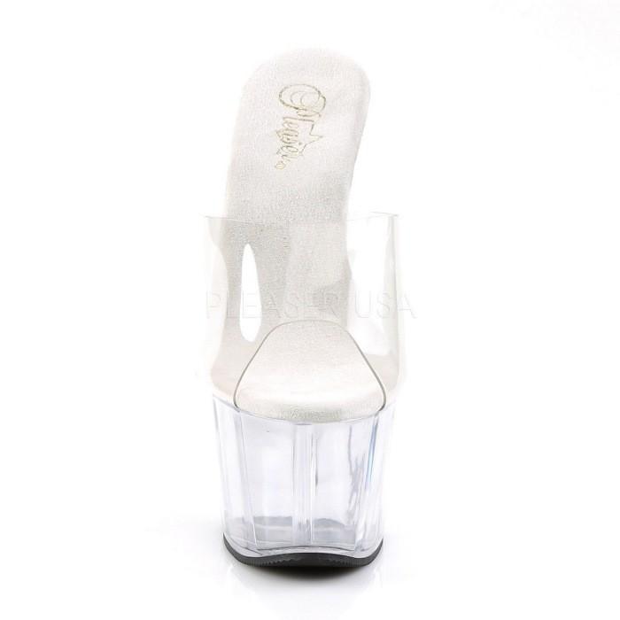 Pleaser プリーザー ミュール サンダル レディース メンズ 18 cm ヒール クリアヒール 厚底 クリア キャバサンダル 女性 男性 用 ハイヒール 大きいサイズ 即納 | Pleaser | 01