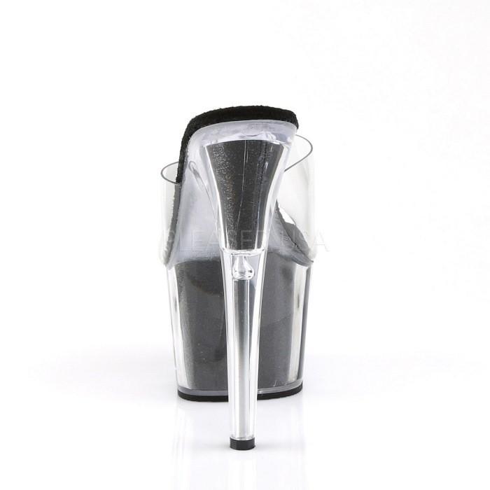 Pleaser プリーザー ミュール サンダル 厚底 18 cm ヒール クリア 黒 ブラック グリッター 大きいサイズ ハイヒール キャバ ヒール レディース メンズ 即納 取寄 | Pleaser | 03
