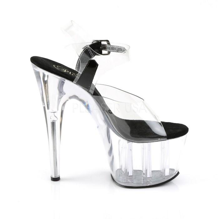 プリーザーヒール サンダル 厚底 18cm ヒール クリア 黒 26.5 27 楽天市場】Pleaser プリーザー サンダル 厚底 18cm ヒール 透明