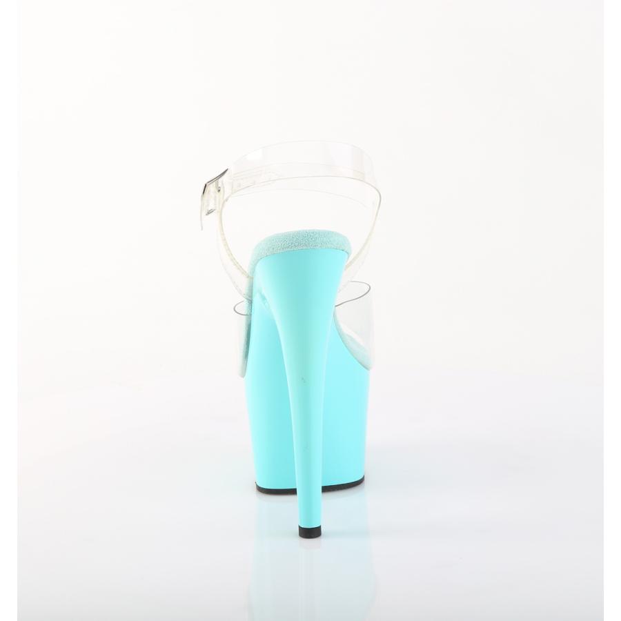 Pleaser プリーザー ヒール 18cm サンダル 厚底 ポールダンス 用 ヒール キャバ 大きいサイズ対応 水色 クリアストラップ ハイヒール ピンヒール ADORE-708 取寄 | Pleaser | 03