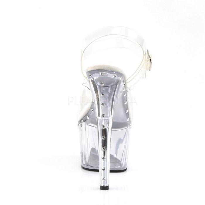 Pleaser プリーザー サンダル 厚底 18 cm ヒール クリア ラインストーン ストラップ ハイヒール ピンヒール 大きいサイズ キャバ ヒール レディース メンズ 取寄 | Pleaser | 03