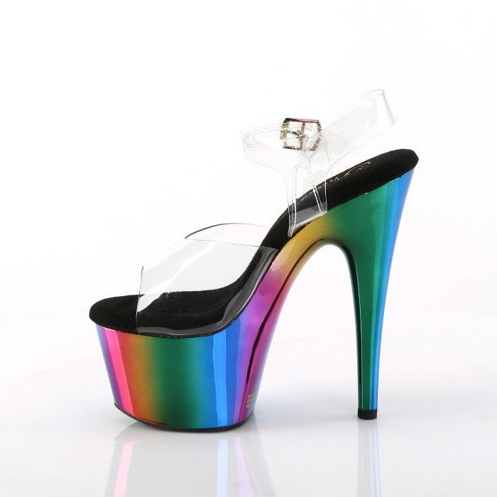 Pleaser（プリーザー） サンダル 厚底 18 cm ヒール クリア 虹色