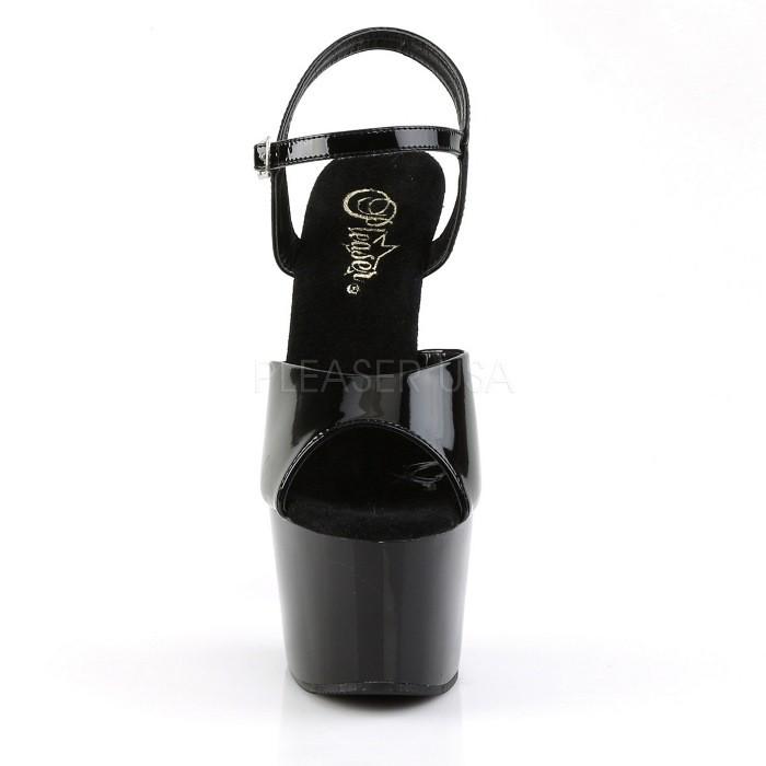 キャバ ヒール サンダル 厚底 Pleaser プリーザー 18 cm ヒール 黒 ブラック エナメル ストラップ ハイヒール ピンヒール 大きいサイズ レディース メンズ 即納 | Pleaser | 01