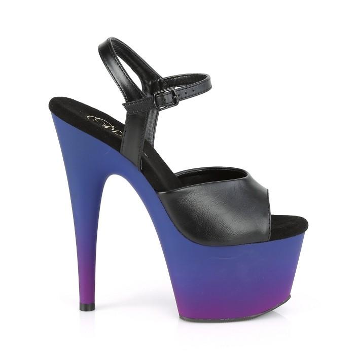 Pleaser プリーザー キャバ ヒール サンダル 厚底 18 cm ヒール 黒 ブラック 青 ブルー 紫 パープル ブラックライト ストラップ ハイヒール 大きいサイズ 取寄 | Pleaser | 04