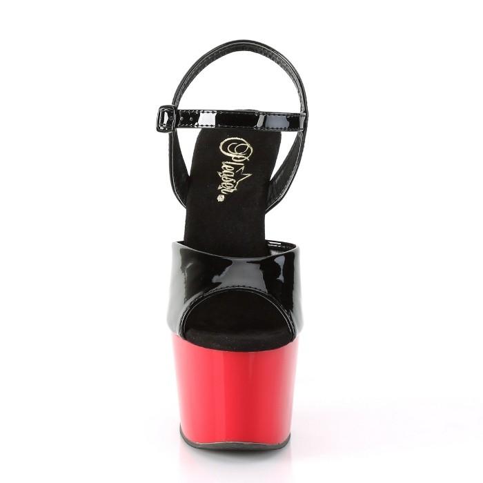 Pleaser プリーザー キャバ ヒール サンダル 厚底 18 cm ヒール 黒 ブラック 赤 レッド エナメル ストラップ ハイヒール 大きいサイズ レディース メンズ 取寄 | Pleaser | 01