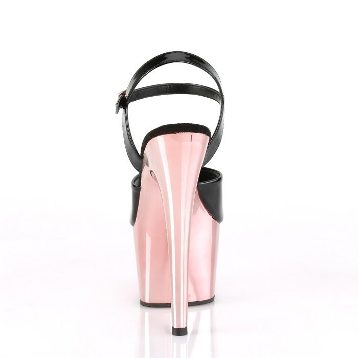 Pleaser プリーザー キャバ ヒール サンダル 厚底 18 cm ヒール 黒 ブラック ローズゴールド メタリック アンクルストラップ ハイヒール レディース メンズ 取寄 | Pleaser | 03