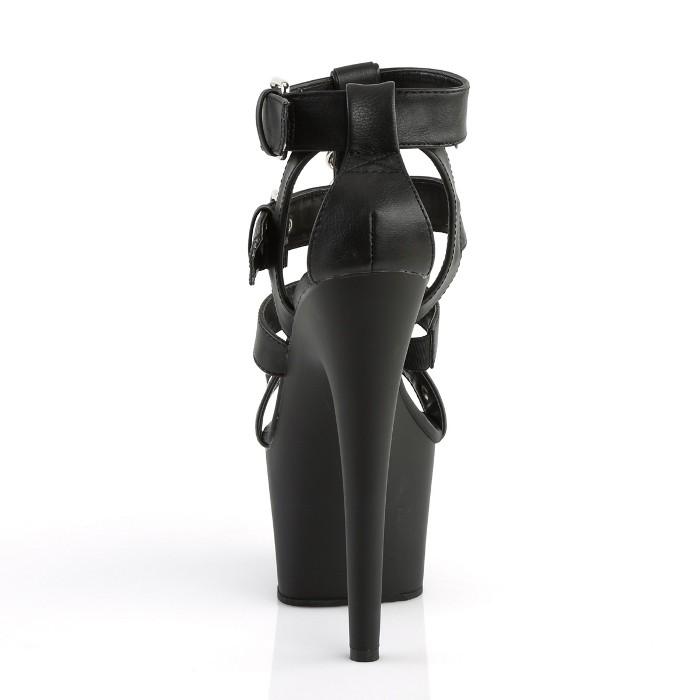 Pleaser プリーザー サンダル 厚底 18 cm ヒール 黒 ブラック 合皮 ベルト バックル スタッズ ハイヒール ピンヒール 大きいサイズ 靴 レディース メンズ 取寄 | Pleaser | 03