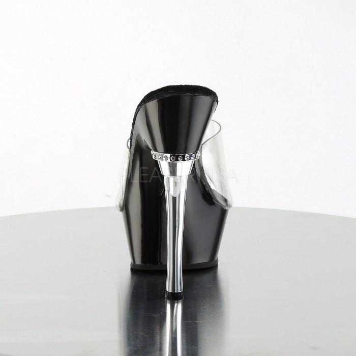 Pleaser プリーザー ヒール キャバ ミュール サンダル 厚底 14 cm ヒール 黒 ブラック クリア 銀 シルバー ラインストーン ハイヒール レディース メンズ 取寄 | Pleaser | 03