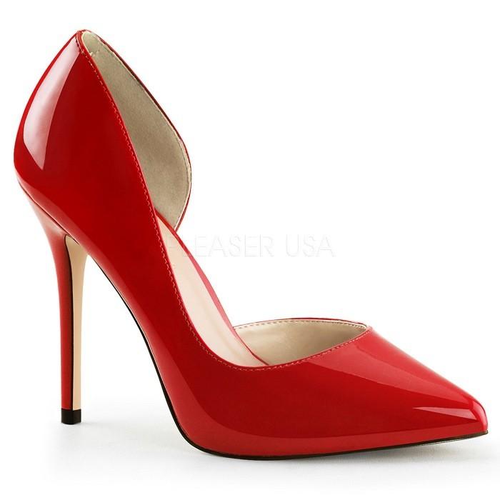 Pleaser プリーザー ハイヒール パンプス 大きいサイズ 小さいサイズ 赤 レッド エナメル 13cm ヒール レディース メンズ ピンヒール ポインテッドトゥ 靴 取寄 | Pleaser