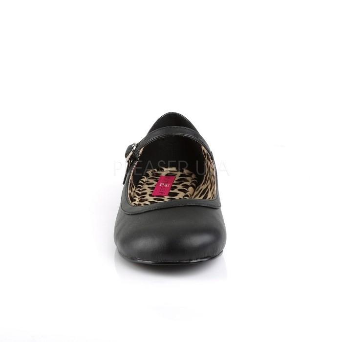 Pleaser プリーザー パンプス ぺたんこ パンプス 大きいサイズ 小さいサイズ 黒 ブラック 合皮 ヒョウ柄 アニマル柄 フラットシューズ バレエシューズ 取寄 | Pleaser | 01