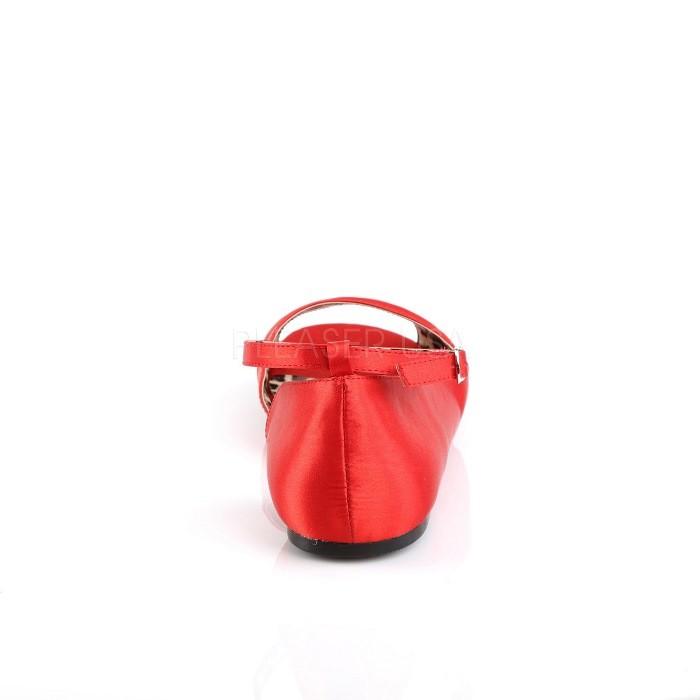 Pleaser プリーザー パンプス ぺたんこ パンプス 大きいサイズ 小さいサイズ 赤 レッド サテン ヒョウ柄 アニマル柄 フラットシューズ バレエシューズ 取寄 | Pleaser | 03