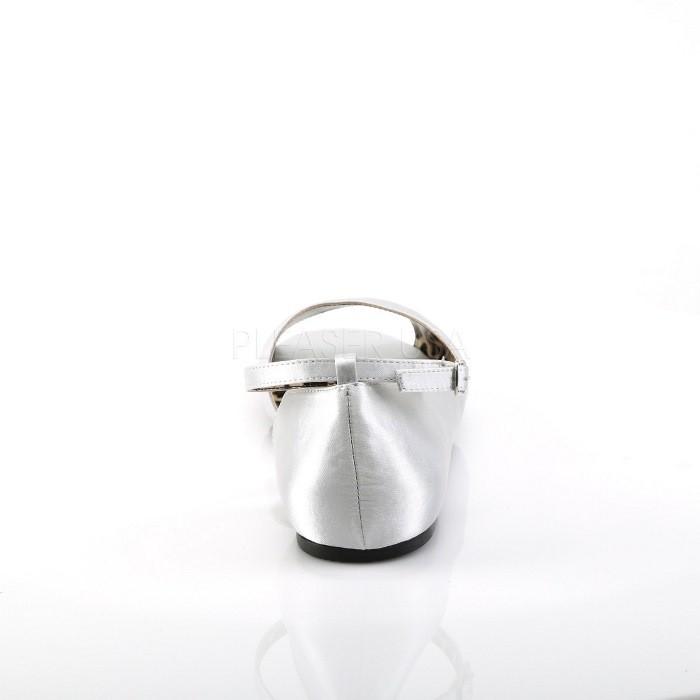 Pleaser プリーザー パンプス ぺたんこ パンプス 大きいサイズ 小さいサイズ 銀色 シルバー サテン ヒョウ柄 アニマル柄 フラットシューズ バレエシューズ 取寄 | Pleaser | 03