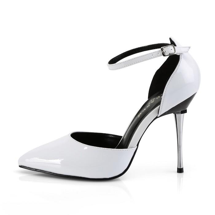 Pleaser プリーザー パンプス 10cm ヒール 白 ホワイト エナメル ストラップ ポインテッドトゥ ハイヒール レディース メンズ 大きいサイズ 小さいサイズ 取寄 | Pleaser | 02