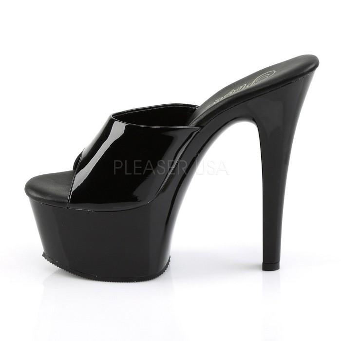 Pleaser プリーザー キャバ ヒール ミュール サンダル 厚底 黒 ブラック エナメル 15 cm ヒール ハイヒール レディース メンズ 小さいサイズ 大きいサイズ 取寄 | Pleaser | 02