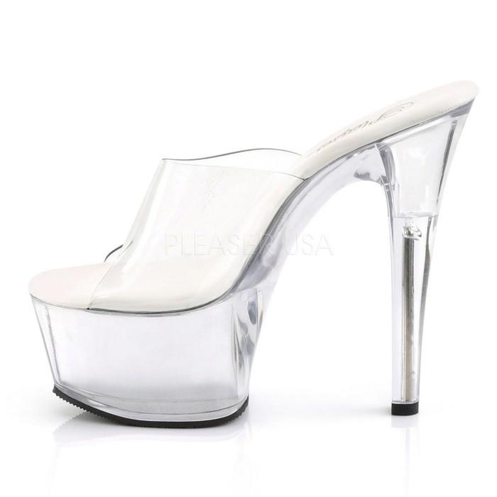 Pleaser プリーザー キャバ ヒール ミュール サンダル 厚底 クリア 15 cm ヒール ハイヒール オープントゥ レディース メンズ 小さいサイズ 大きいサイズ 取寄 | Pleaser | 02