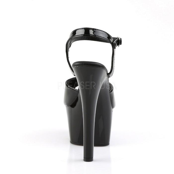 Pleaser プリーザー キャバ ヒール サンダル 厚底 レディース メンズ 厚底 15cm ヒール 黒 ブラック エナメル アンクルストラップ ハイヒール 大きいサイズ 取寄 | Pleaser | 03