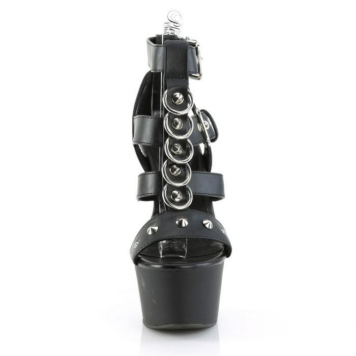 Pleaser プリーザー キャバ ヒール サンダル 厚底 レディース メンズ 厚底 15 cm ヒール 黒 ブラック グラディエーター ハイヒール 大きいサイズ あり 取寄 | Pleaser | 01