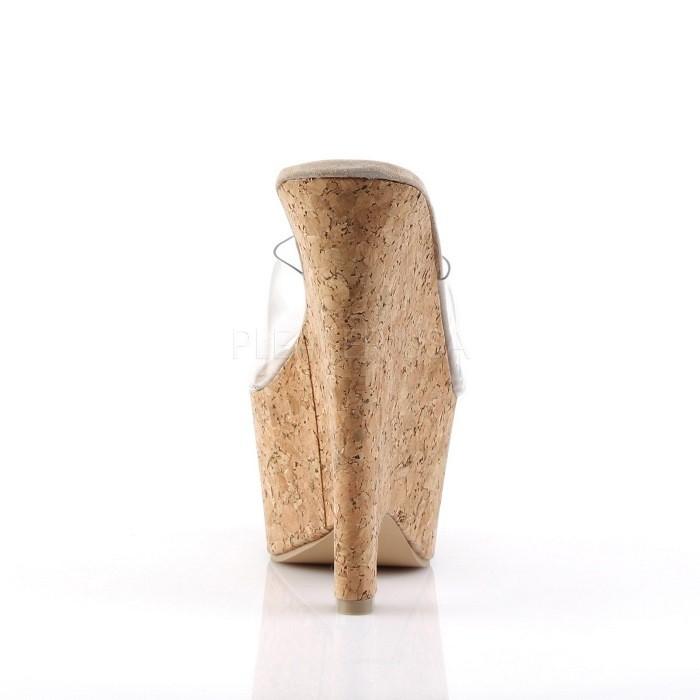 Pleaser プリーザー キャバ ヒール ミュール サンダル クリア コルク ウェッジソール サンダル 厚底 16.5 cm ヒール ハイヒール レディース メンズ 靴 取寄 | Pleaser | 03