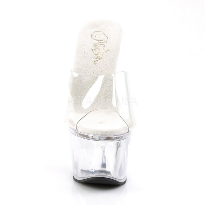 Pleaser プリーザー キャバ ヒール ミュール サンダル クリア ウェッジソール サンダル 厚底 16.5 cm ヒール ハイヒール レディース メンズ 大きいサイズ 取寄