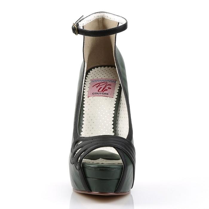 Pleaser プリーザー パンプス 13.5cm ヒール ダークグリーン 黒 ブラック 合皮 オープントゥ レディース メンズ 大きいサイズ 小さいサイズ ハイヒール 靴 取寄 | Pleaser | 01