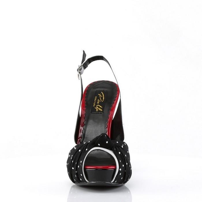 Pleaser プリーザー サンダル 厚底 レディース メンズ 11.5 cm ヒール 高め 白 ホワイト 黒 ブラック ドット柄 スリングバック ハイヒール キャバ ヒール 取寄 | Pleaser | 01