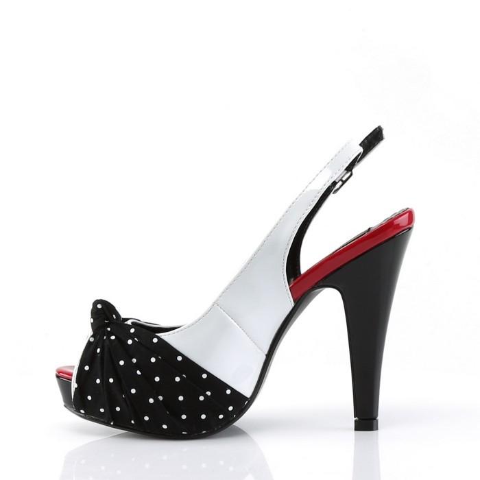 Pleaser プリーザー サンダル 厚底 レディース メンズ 11.5 cm ヒール 高め 白 ホワイト 黒 ブラック ドット柄 スリングバック ハイヒール キャバ ヒール 取寄 | Pleaser | 02