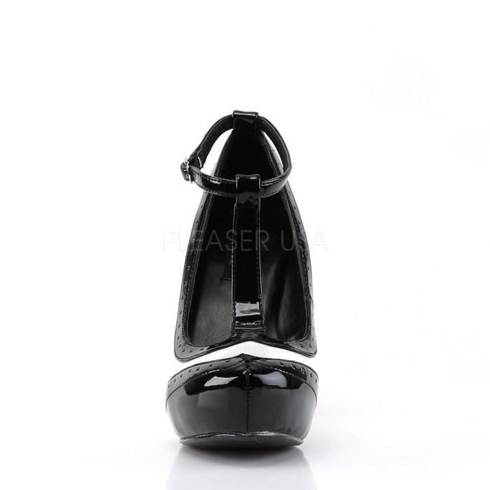 Pleaser プリーザー パンプス 厚底 レディース メンズ 11.5cm ヒール 黒 ブラック 白 ホワイト エナメル ストラップ ハイヒール 大きいサイズ 小さいサイズ 取寄 | Pleaser | 01