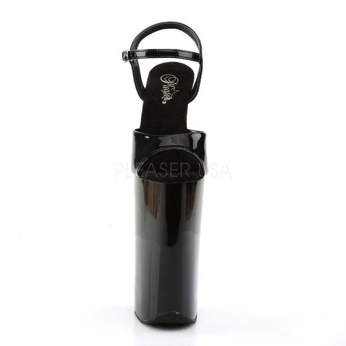 Pleaser プリーザー サンダル 25.5 cm ヒール ハイヒール ピンヒール エナメル 黒 ブラック 厚底 靴 超厚底 シューズ アンクルストラップ 大きいサイズ 取寄 | Pleaser | 01