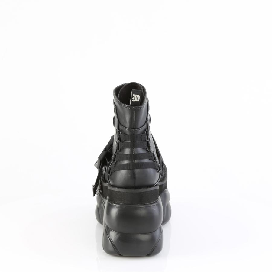 Demonia デモニア 厚底スニーカー 7.5cmヒール 黒 バックル ジッパー メンズ 男女兼用 大きいサイズ対応 パンク ゴシック ライブ用 BOXER-60 即納 取寄 | Pleaser | 03