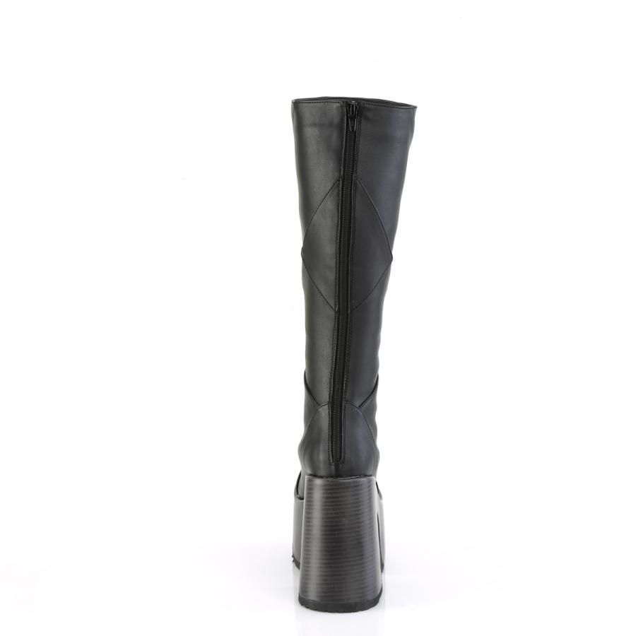 demonia デモニア ロングブーツ 厚底 ブーツ 13cm ヒール 黒 ブラック 合皮 マルチ 木目調 ジッパー 大きいサイズ 靴 シューズ レディース メンズ 取寄 | Pleaser | 03