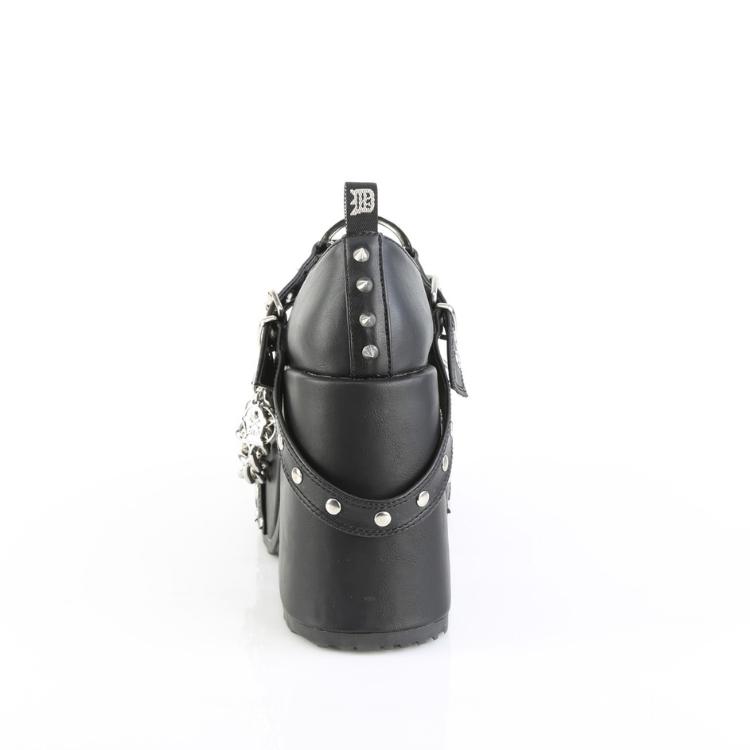 demonia デモニア パンプス 厚底 ローファー 13cm ヒール 黒 ブラック 合皮 Tストラップ スタッズ 厚底靴 シューズ パンク ゴスロリ 韓国 原宿系 CAMEL-33 取寄 | Pleaser | 03