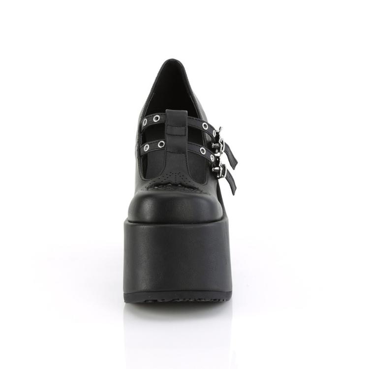 demonia デモニア 厚底 ローファー パンプス 13cm ヒール 黒 ブラック 合皮 厚底靴 厚底シューズ パンク ロック ゴスロリ 韓国 原宿系 V系 靴 CAMEL-55 取寄 | Pleaser | 01