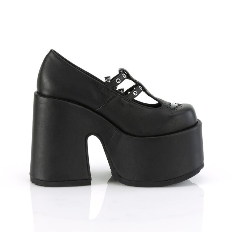 demonia デモニア 厚底 ローファー パンプス 13cm ヒール 黒 ブラック 合皮 厚底靴 厚底シューズ パンク ロック ゴスロリ 韓国 原宿系 V系 靴 CAMEL-55 取寄 | Pleaser | 04