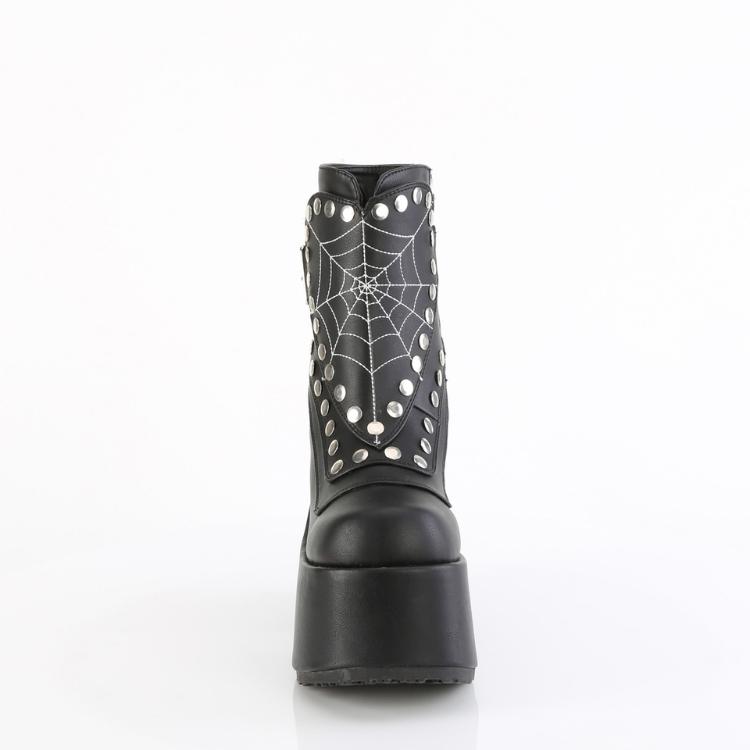 demonia デモニア 厚底 ショートブーツ ミドルブーツ 13cm ヒール 黒 ブラック つや消し スタッズ ロック パンク ゴシック ライブ 用 靴 シューズ CAMEL-70 取寄 | Pleaser | 01