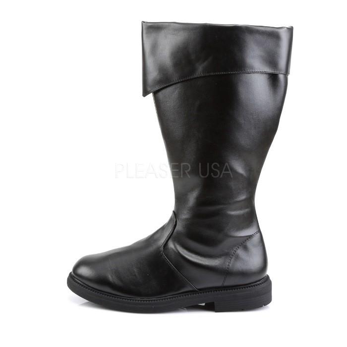 Pleaser プリーザー 2WAY ロングブーツ メンズ ラウンドトゥ 2.5cm ブロックヒール 黒 ブラック つや消し ワイドな筒周り プラスサイズ ローヒール 靴 即納 | Pleaser | 02