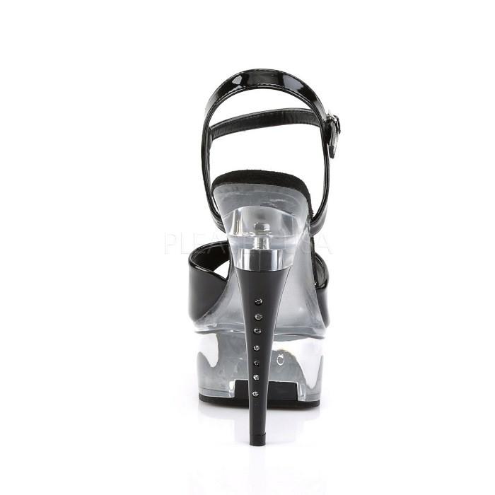 Pleaser プリーザー サンダル 厚底 クリア 黒 ブラック エナメル 15 cm ヒール レディース メンズ ラインストーン ストラップ ハイヒール 大きいサイズ 取寄 | Pleaser | 03