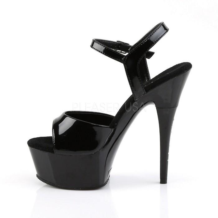 Pleaser プリーザー サンダル 厚底 黒 ブラック エナメル 15 cm ヒール 高め レディース メンズ ラインストーン ストラップ ハイヒール 靴 大きいサイズ 取寄 | Pleaser | 02