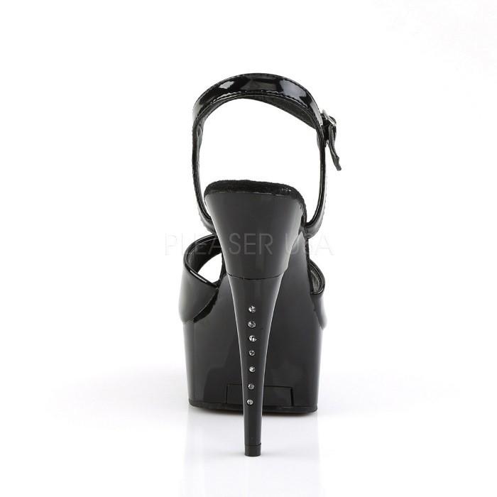 Pleaser プリーザー サンダル 厚底 黒 ブラック エナメル 15 cm ヒール 高め レディース メンズ ラインストーン ストラップ ハイヒール 靴 大きいサイズ 取寄 | Pleaser | 03